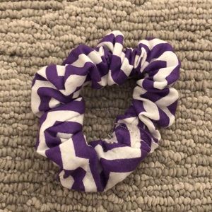 Purple chevron scrunchie